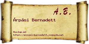 Árpási Bernadett névjegykártya